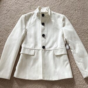 NWT Old Navy Cream Pea Coat with Black Buttons